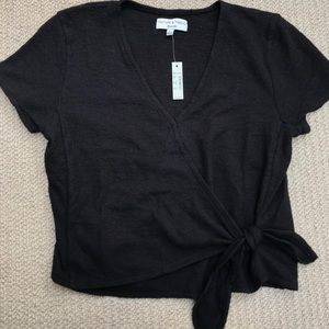 Madewell - Texture & Thread - Black wrap tie shirt